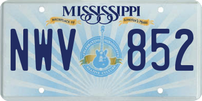 MS license plate NWV852