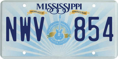 MS license plate NWV854