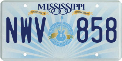 MS license plate NWV858
