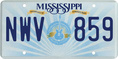 MS license plate NWV859