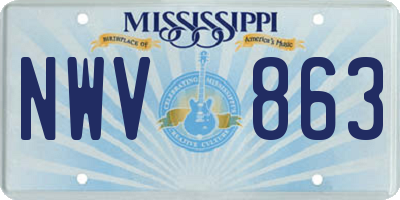 MS license plate NWV863