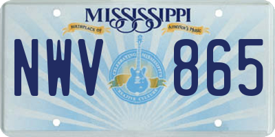 MS license plate NWV865