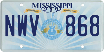 MS license plate NWV868