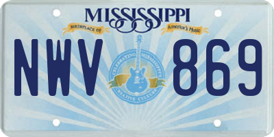 MS license plate NWV869