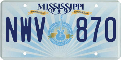 MS license plate NWV870