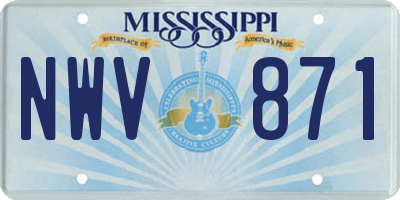 MS license plate NWV871