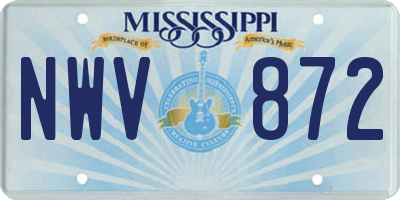 MS license plate NWV872