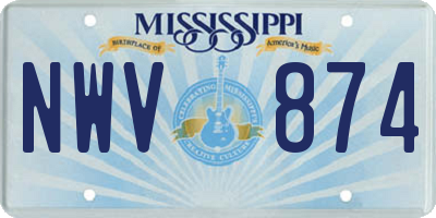 MS license plate NWV874