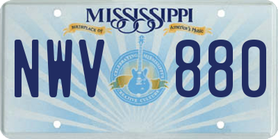 MS license plate NWV880