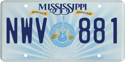 MS license plate NWV881