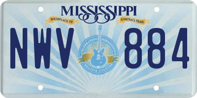 MS license plate NWV884
