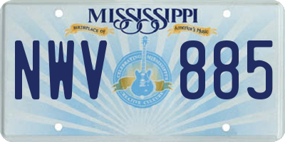 MS license plate NWV885