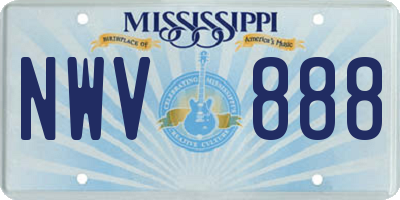 MS license plate NWV888
