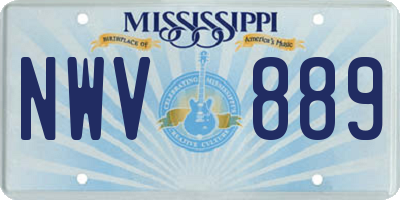 MS license plate NWV889