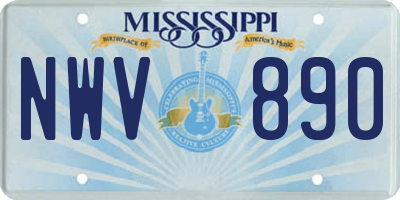 MS license plate NWV890