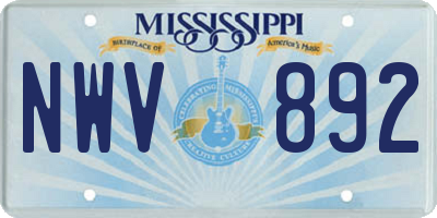 MS license plate NWV892