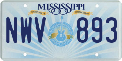 MS license plate NWV893