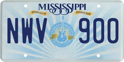 MS license plate NWV900