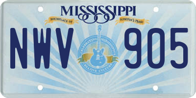 MS license plate NWV905