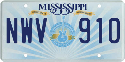 MS license plate NWV910