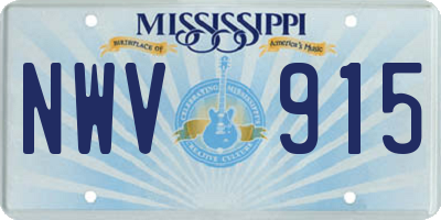 MS license plate NWV915