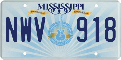 MS license plate NWV918