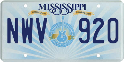 MS license plate NWV920