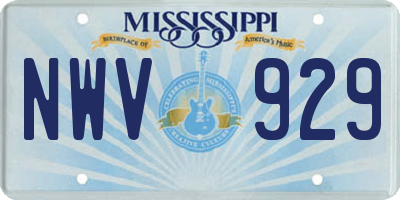MS license plate NWV929