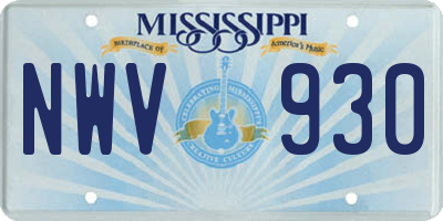 MS license plate NWV930