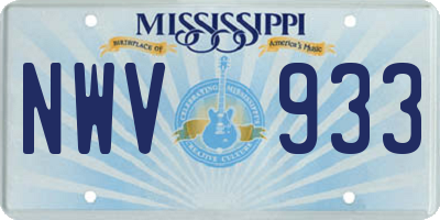 MS license plate NWV933