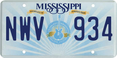 MS license plate NWV934