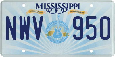MS license plate NWV950