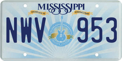 MS license plate NWV953