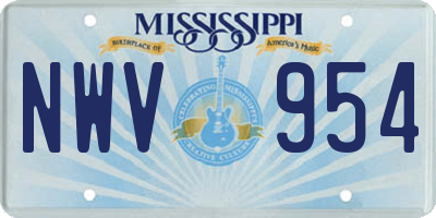 MS license plate NWV954