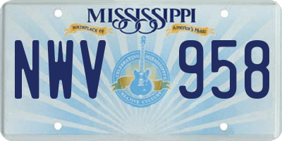 MS license plate NWV958