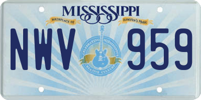 MS license plate NWV959