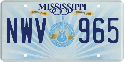 MS license plate NWV965
