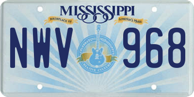 MS license plate NWV968