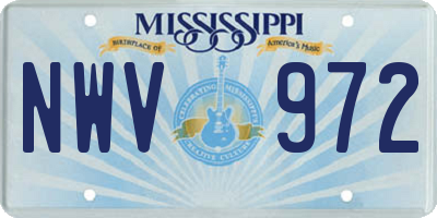 MS license plate NWV972