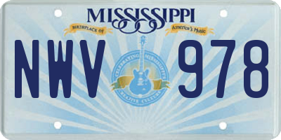 MS license plate NWV978