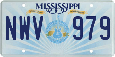 MS license plate NWV979