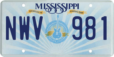 MS license plate NWV981