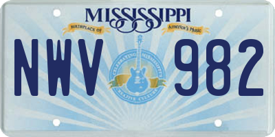 MS license plate NWV982