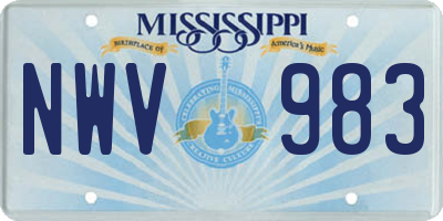 MS license plate NWV983