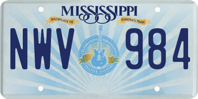 MS license plate NWV984