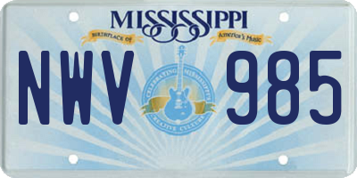 MS license plate NWV985