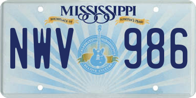 MS license plate NWV986