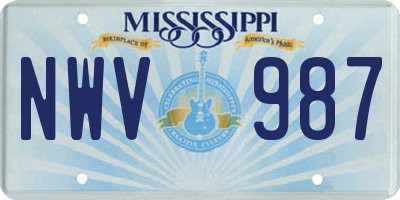 MS license plate NWV987