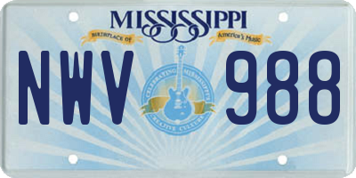 MS license plate NWV988