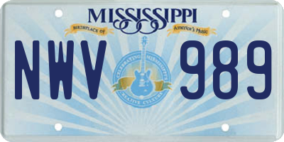 MS license plate NWV989